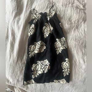 Club Monaco floral mini black cream spaghetti strap dress. XS/TP